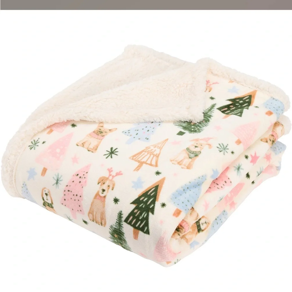 Canine Creations Micro Sherpa Fleece Pet Throw Blanket - Waterproof, 60x70”